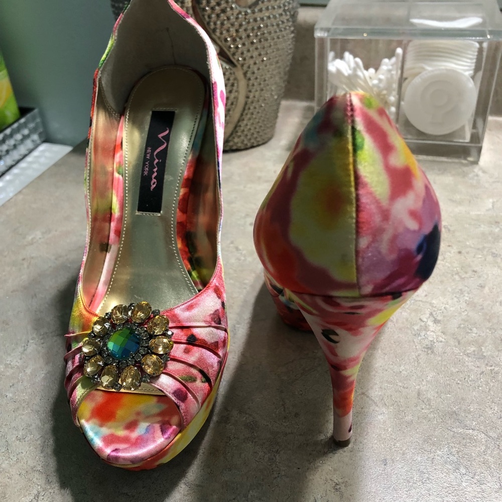 Ninna open toes heels satin 36 1/2